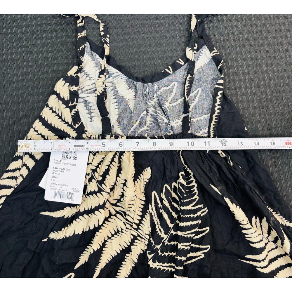 Hula Bay of Honolulu Strappy Black with White Leaf Cover-up NWT Women's Small - Picture 5 of 6